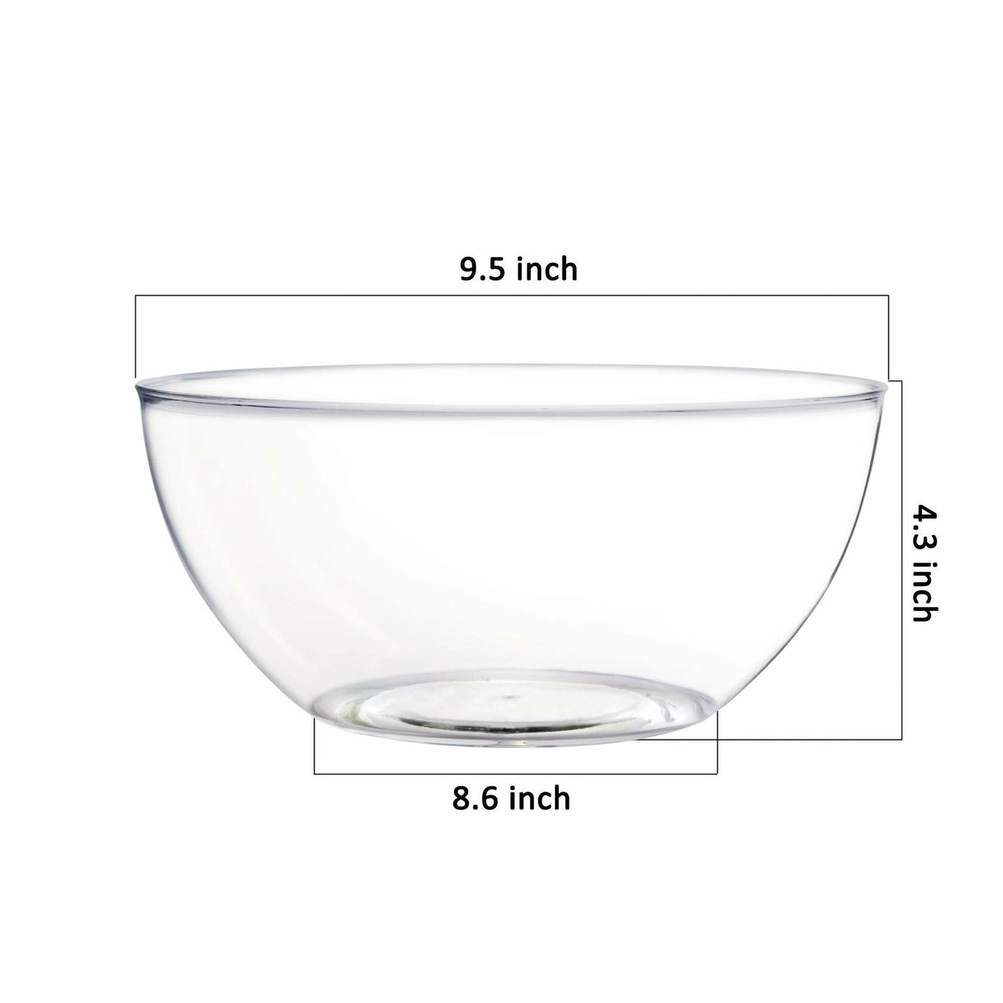 Youngever 4 Pack 115oz Clear Plastic Mixing Serving Bowls Large