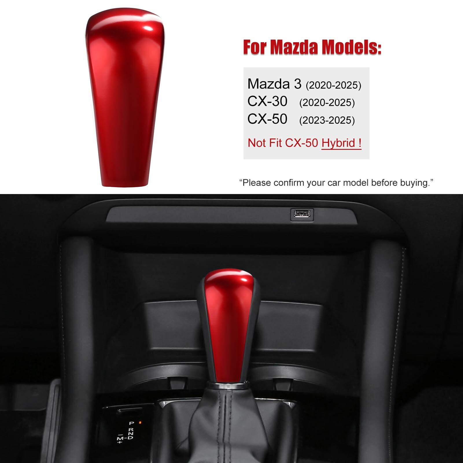 ANFOKAS Mazda 3 CX-30 CX-50 Gear Shift Knob Cover Trim Red