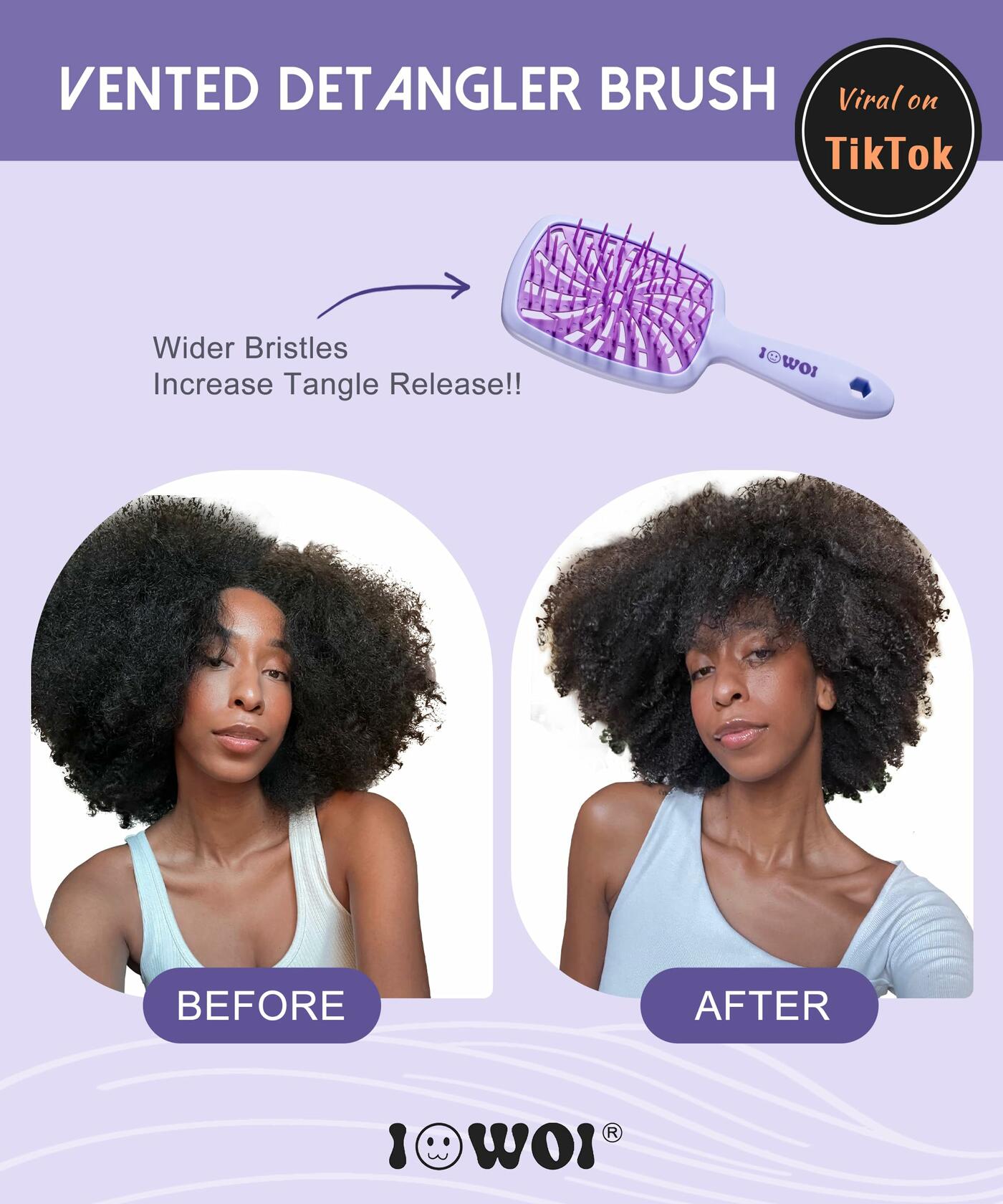 Detangler Brush Anti-Breakage Vented Bristle Mini Travel Lemon Hair Care