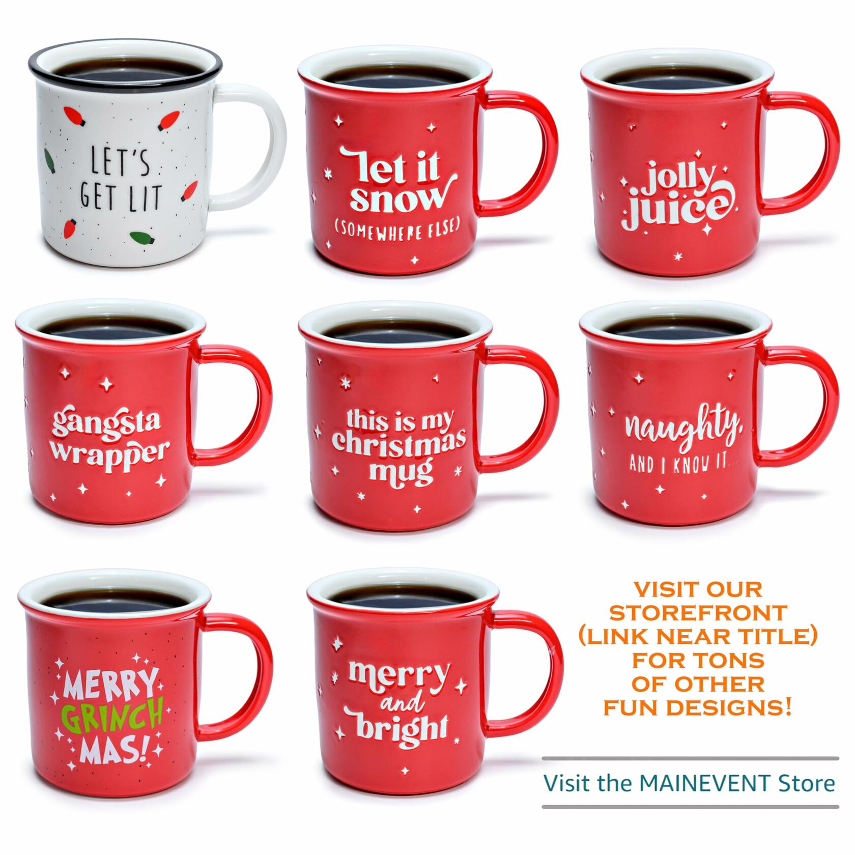 Naughty Christmas Coffee Mug 11oz Holiday Style Ceramic Cup
