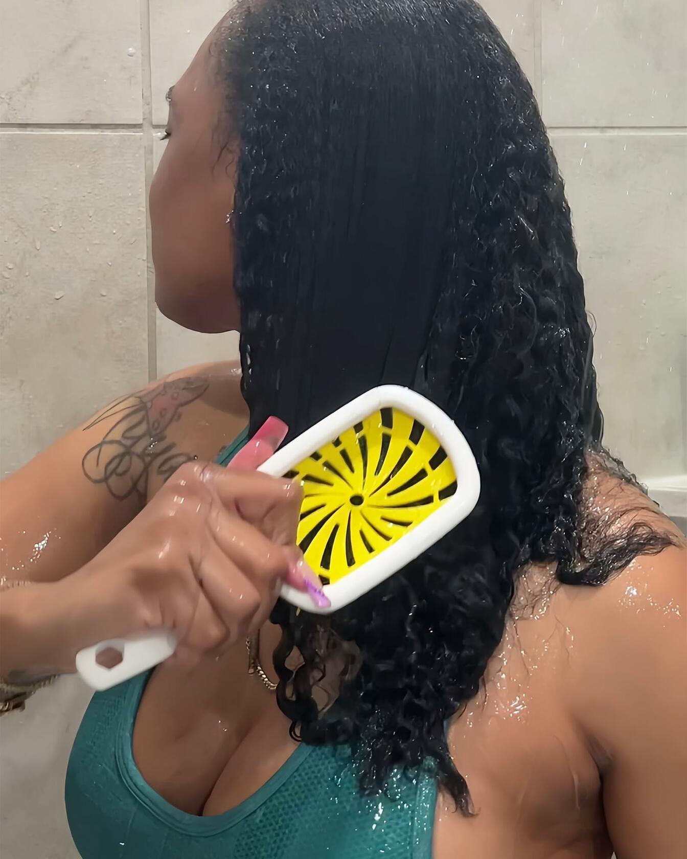 Detangler Brush Anti-Breakage Vented Bristle Mini Travel Lemon Hair Care