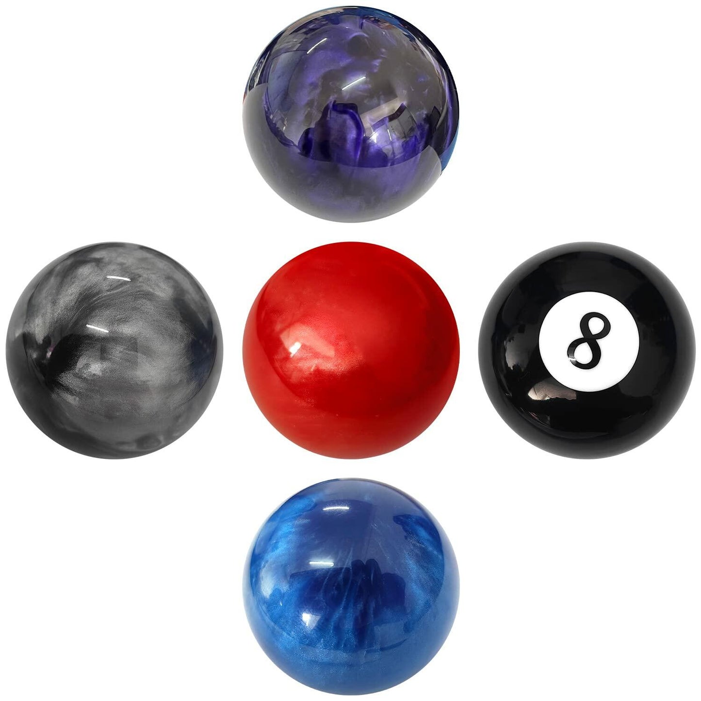 ATNVIDSG Marble Style Round Manual Shift Knob Universal Grey with 3 Adapters
