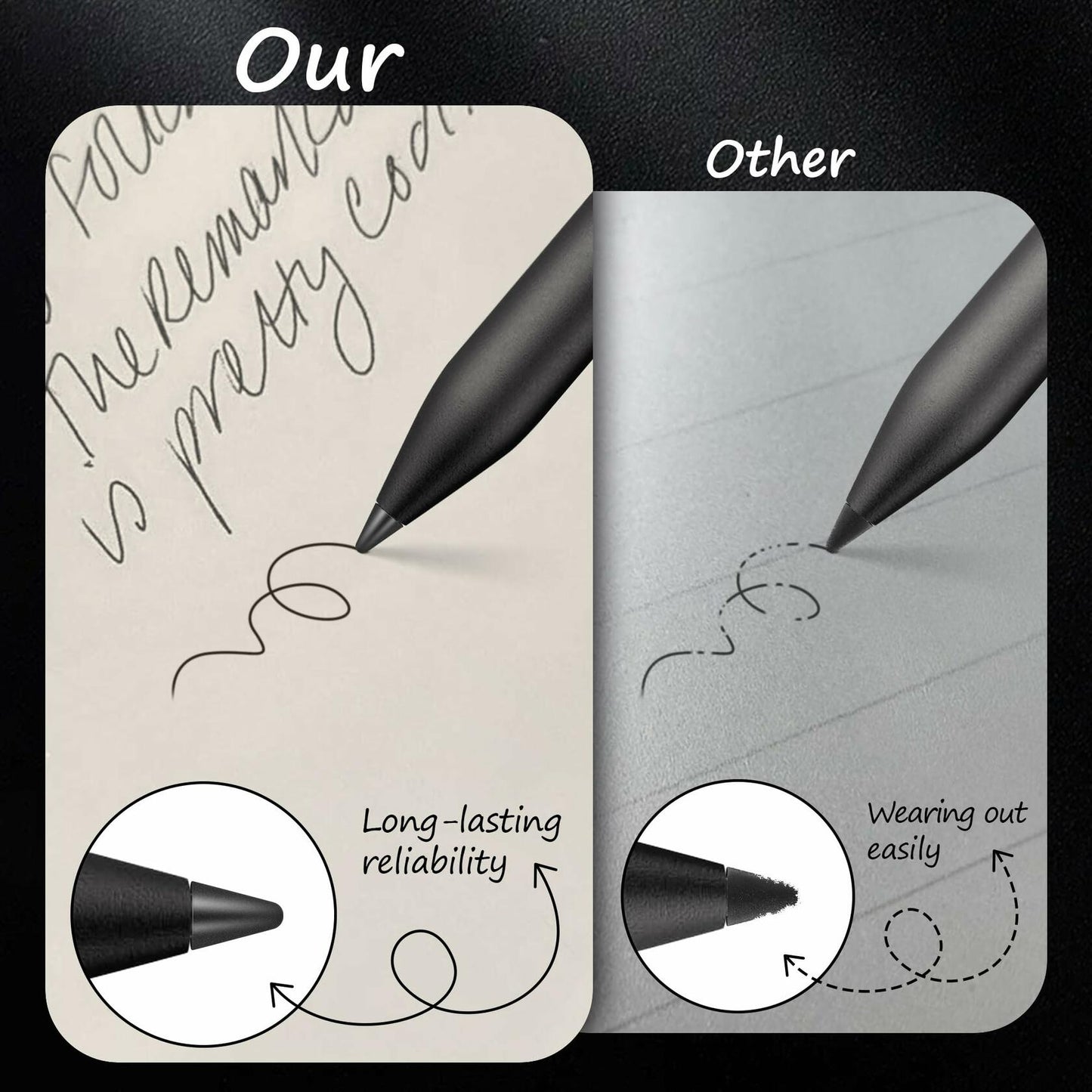 Enhon 6 Pcs Replacement Tips for Remarkable Paper Pro Pen Black