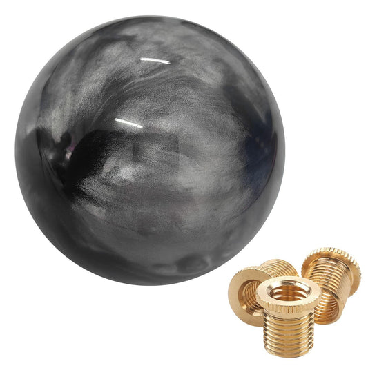 ATNVIDSG Marble Style Round Manual Shift Knob Universal Grey with 3 Adapters