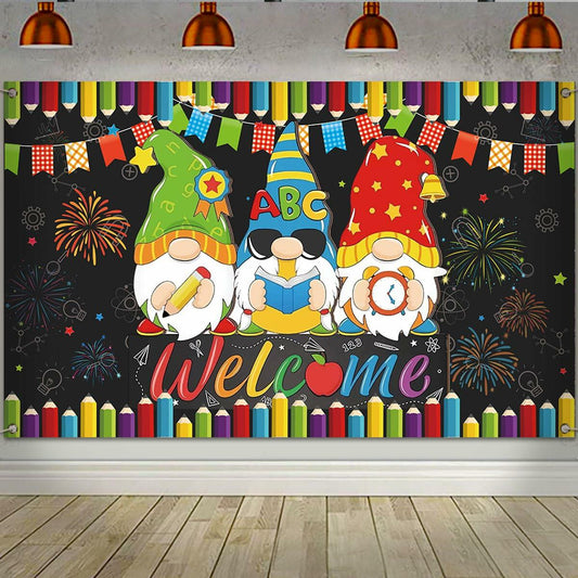 Back to School Photo Backdrop Banner Welcome Back 43x71 Inch Classroom Decor