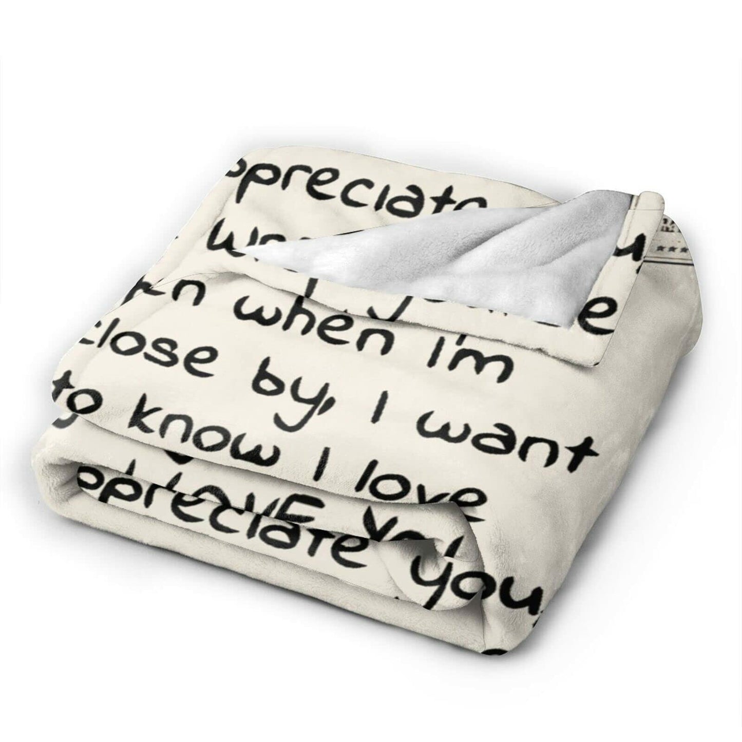 Poitvd Super Soft Flannel Throw Blanket for Mom Anniversary Gift White