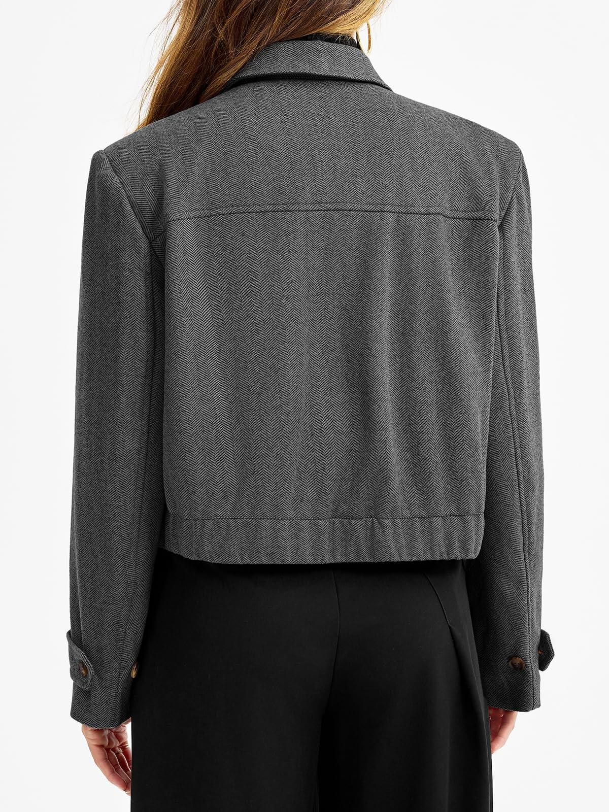Cicy Bell Womens Cropped Tweed Blazer Zip Up Jacket Beige XL