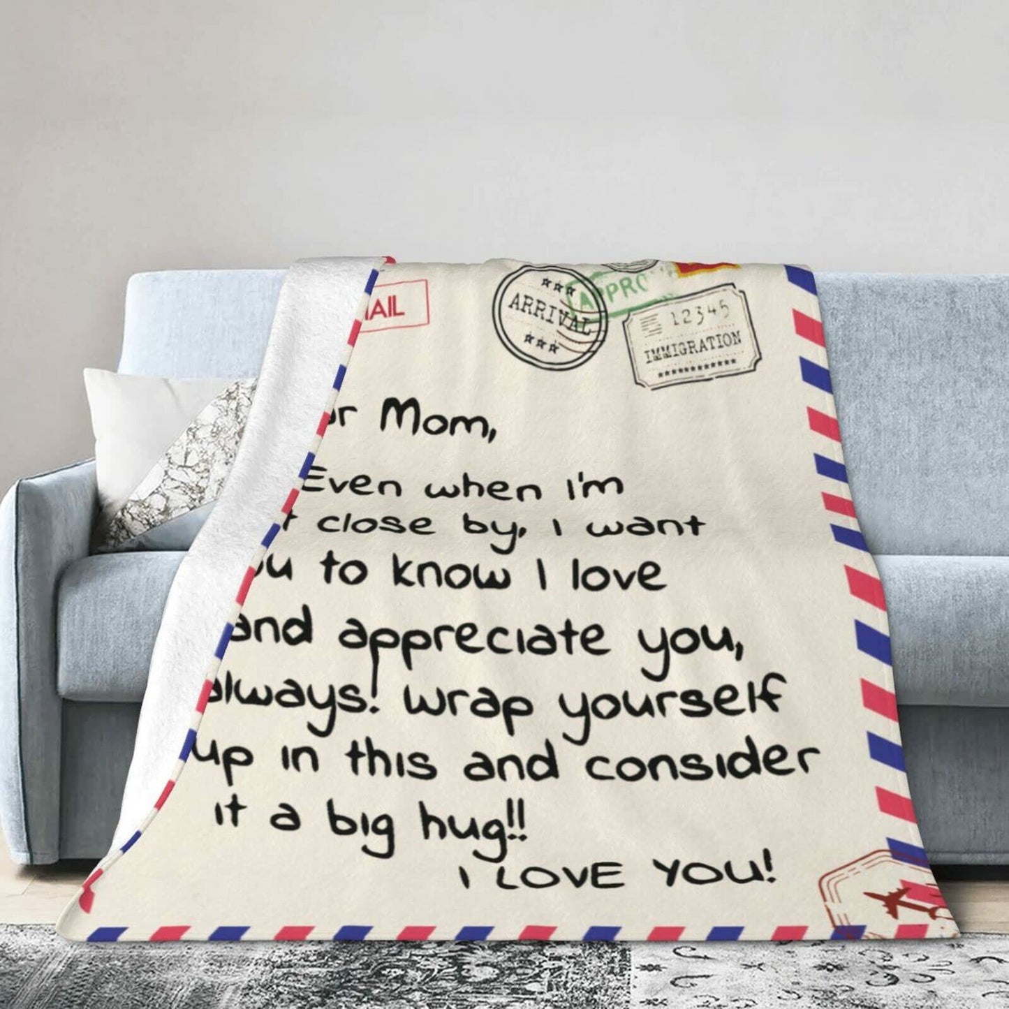 Poitvd Super Soft Flannel Throw Blanket for Mom Anniversary Gift White