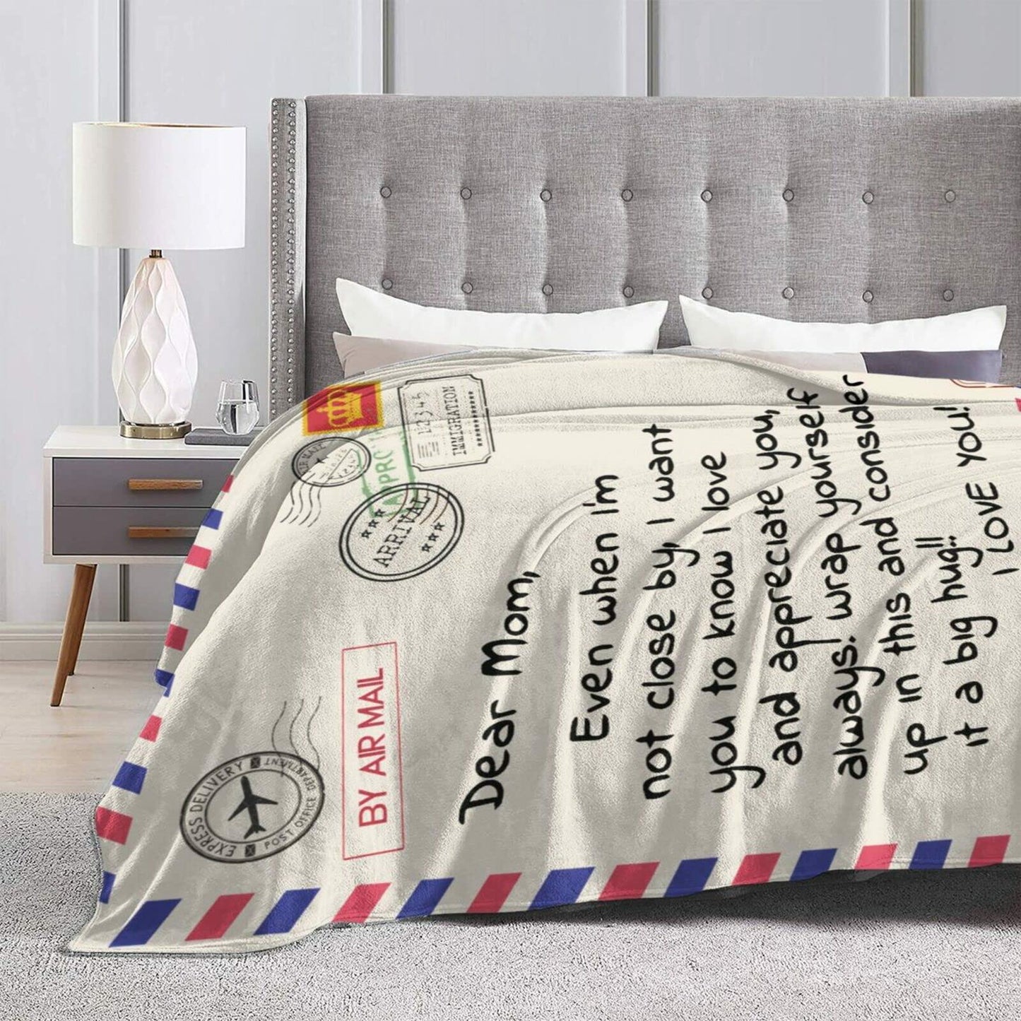 Poitvd Super Soft Flannel Throw Blanket for Mom Anniversary Gift White