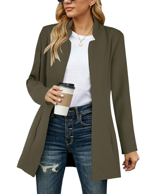 Grlasen Women's Wool Pea Coat Lapel Slim Fit Winter Jacket Size M