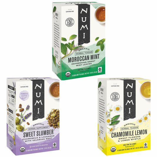 BestBy04/27 Numi Organic Herbal Tea Variety 52 Bags Mint Sweet Slumber Chamomile