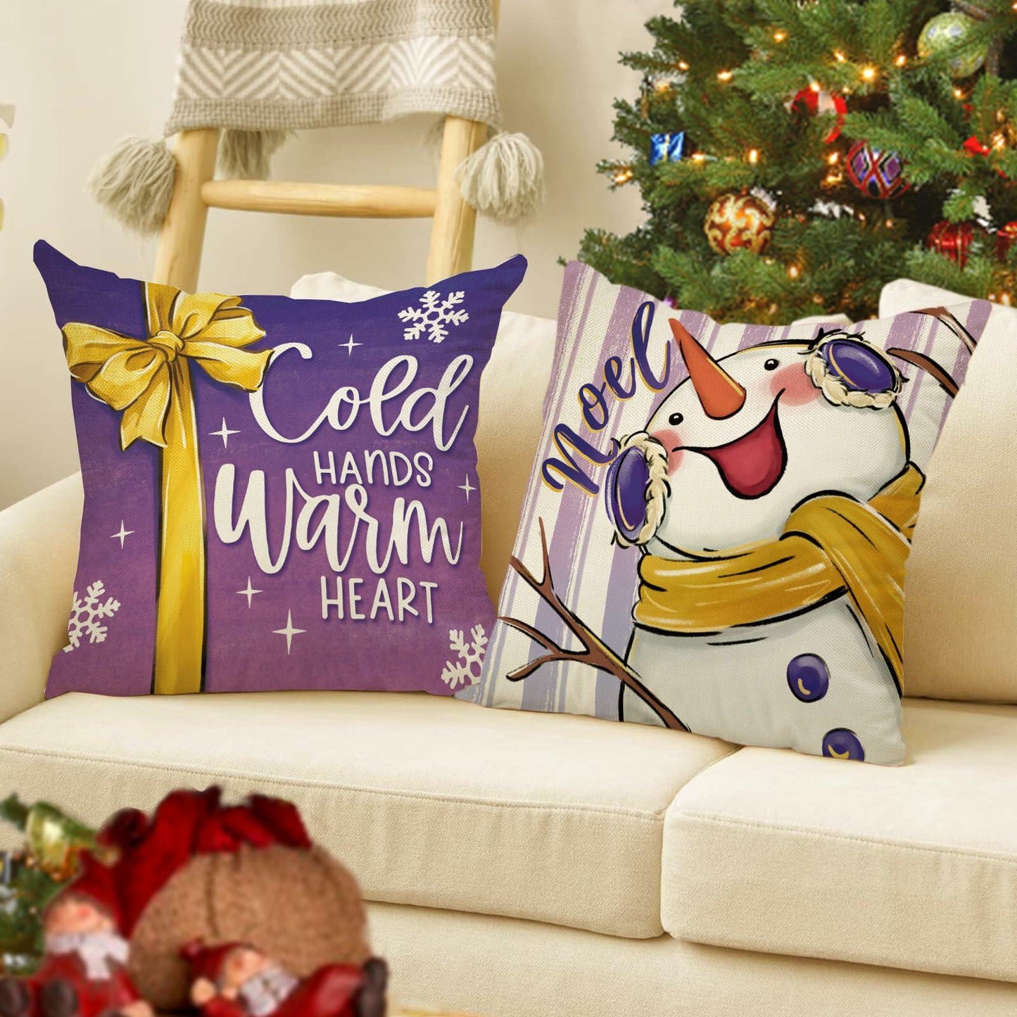 Ussap Nutcracker Christmas Throw Pillow Covers 18x18 Red Green Set of 4