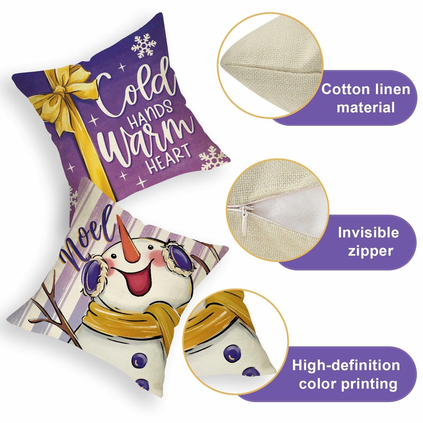 Ussap Nutcracker Christmas Throw Pillow Covers 18x18 Red Green Set of 4