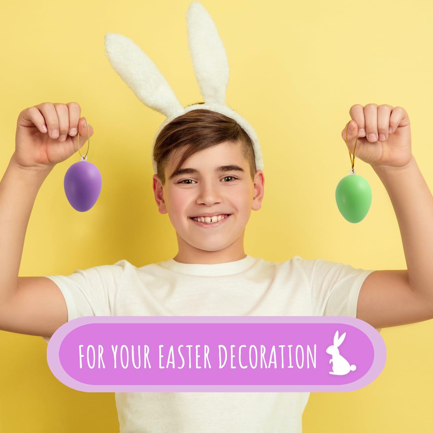 Festicy Easter Eggs Set 48 XXL 2025 with 6 Paints & 2 Brushes Durable Decor