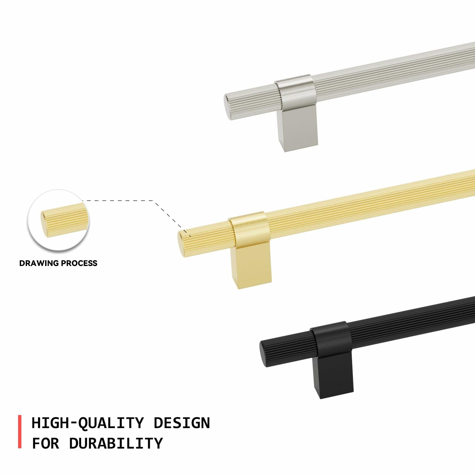 homdiy 15 Pack Matte Black Cabinet Handles 128mm 5in T Bar Drawer Pulls