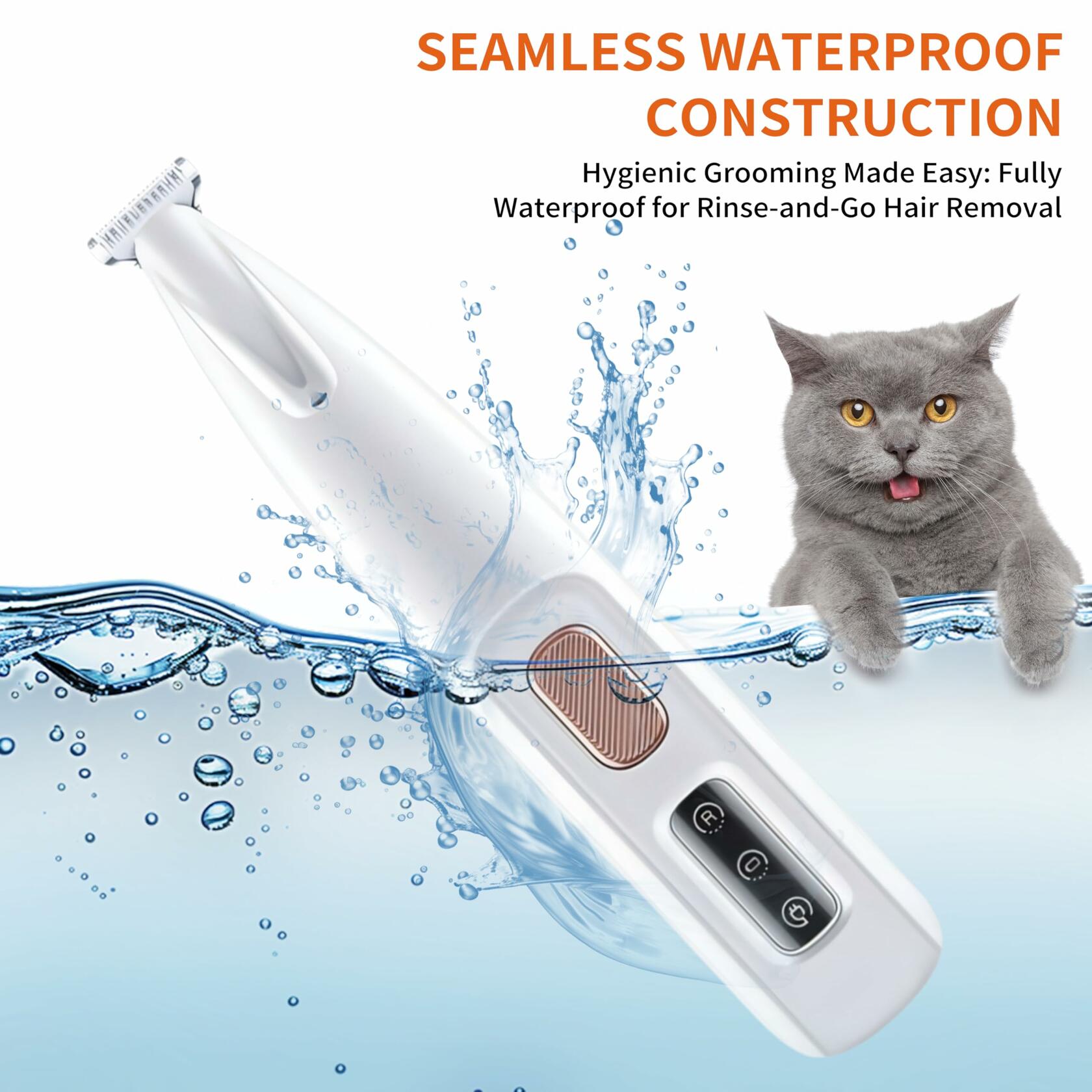 KZOCEM Pet Micro Precision Trimmer LED Light Rechargeable Waterproof Clippers