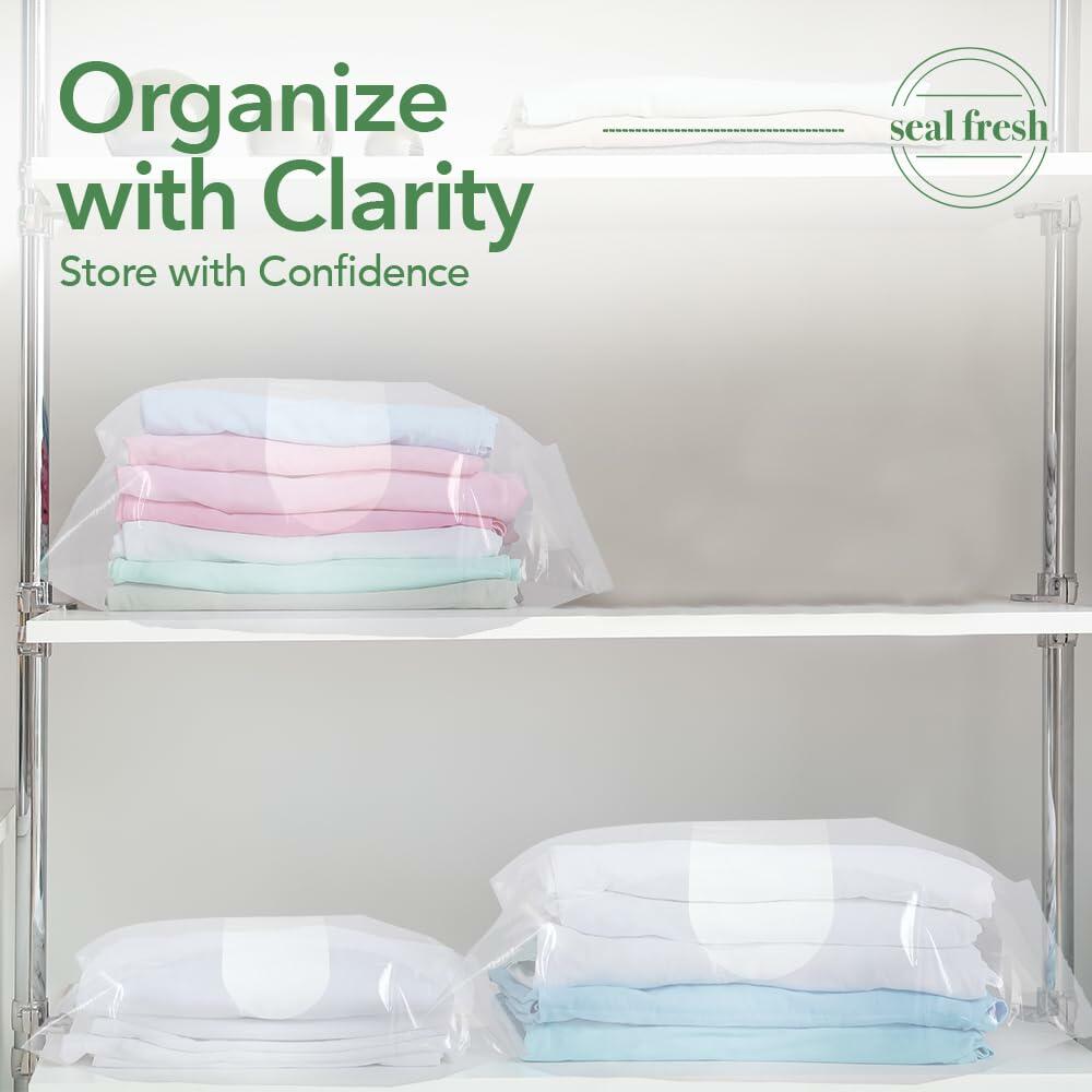 Seal Fresh 5 Gallon Plastic Storage Bags 18x24 Clear XXL 15 Count