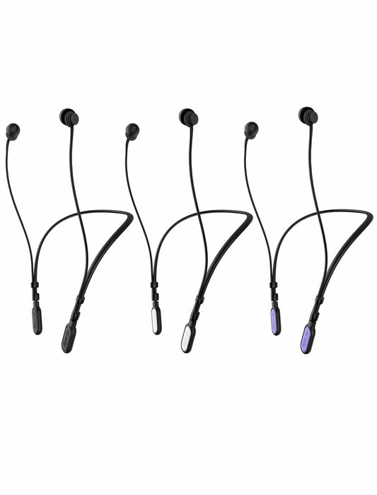 HALLEAST 3 Pack Noise Reduction Earplugs with Lanyard Black/Red/Cyan