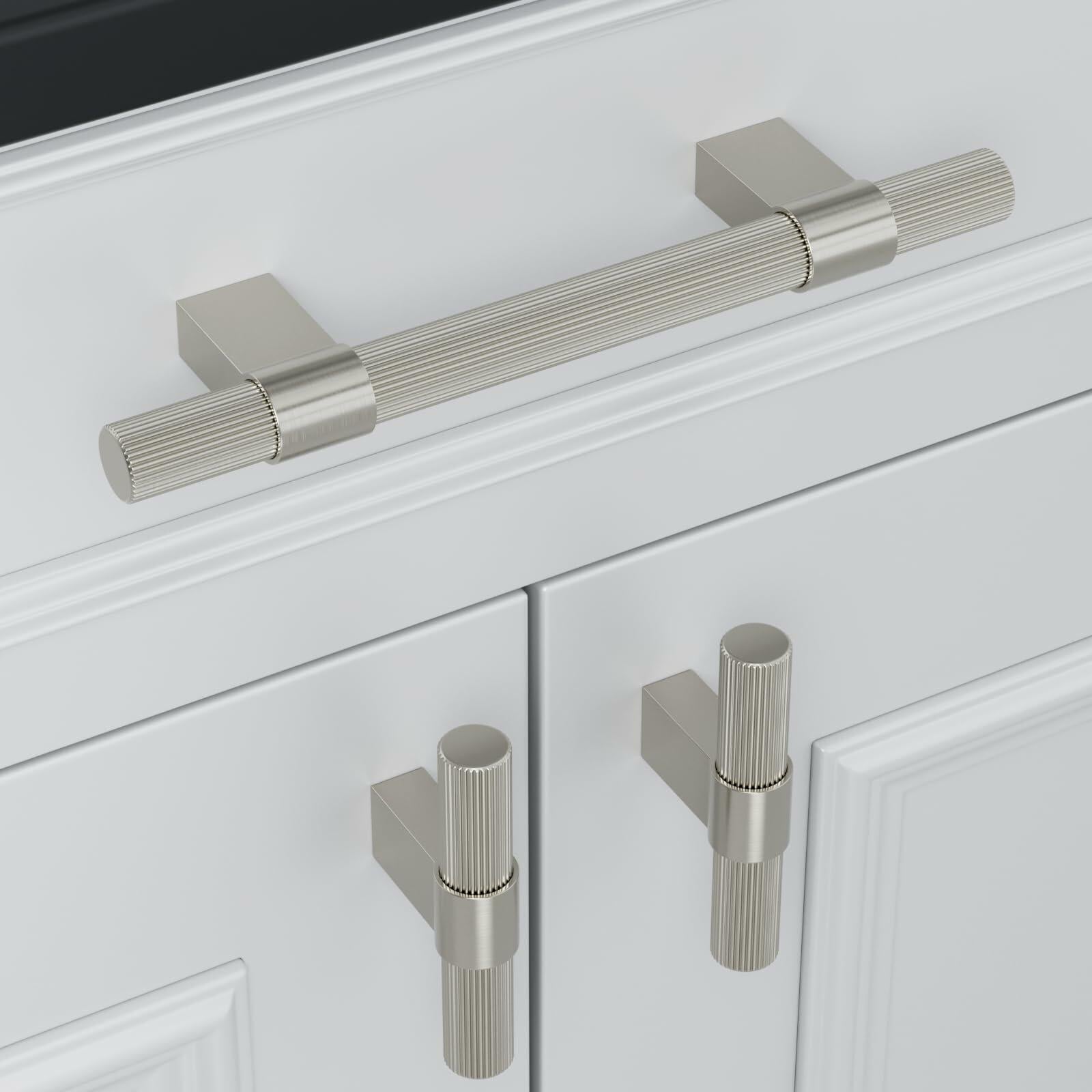 homdiy 15 Pack Matte Black Cabinet Handles 128mm 5in T Bar Drawer Pulls