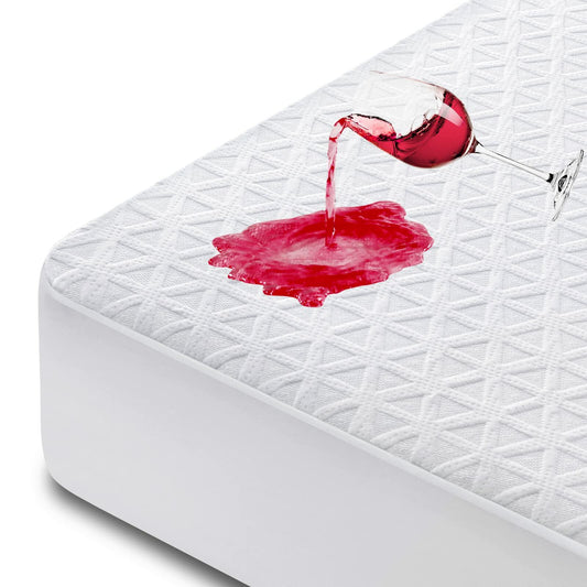 Premium 100% Waterproof Mattress Protector King Size 8''-21'' Deep Pocket White