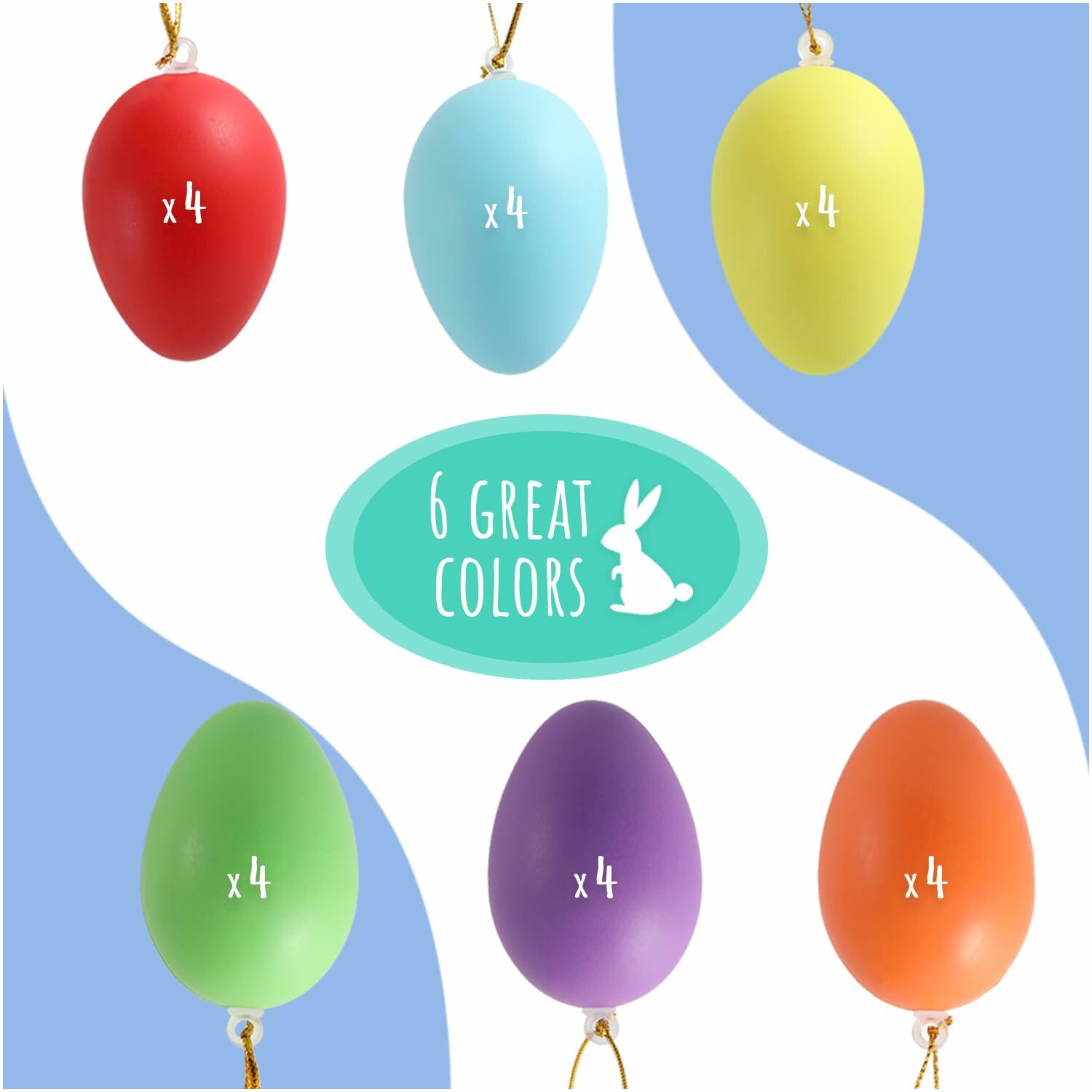 Festicy Easter Eggs Set 48 XXL 2025 with 6 Paints & 2 Brushes Durable Decor