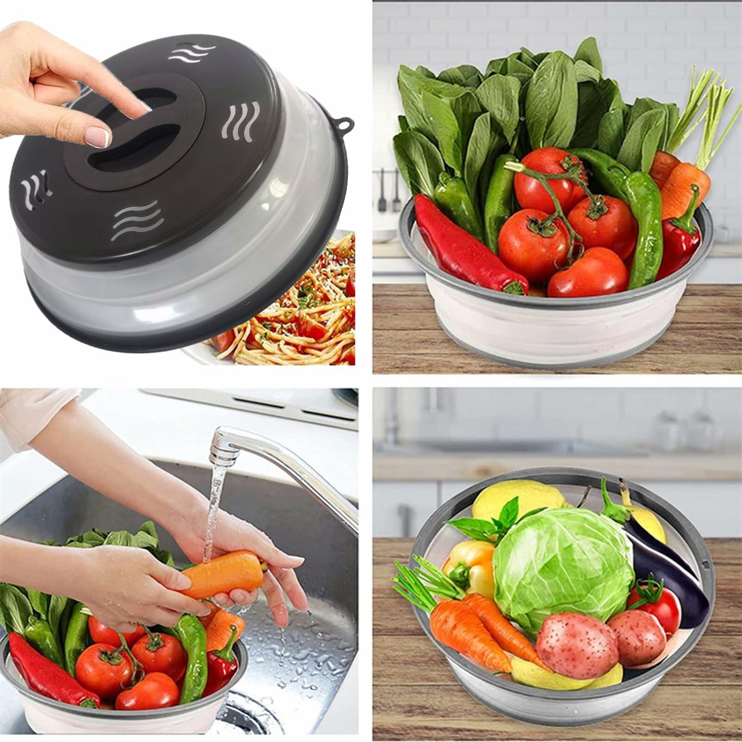 Microwave Splatter Cover Vented BPA-Free Silicone Plastic 1PACK Dishwasher Safe
