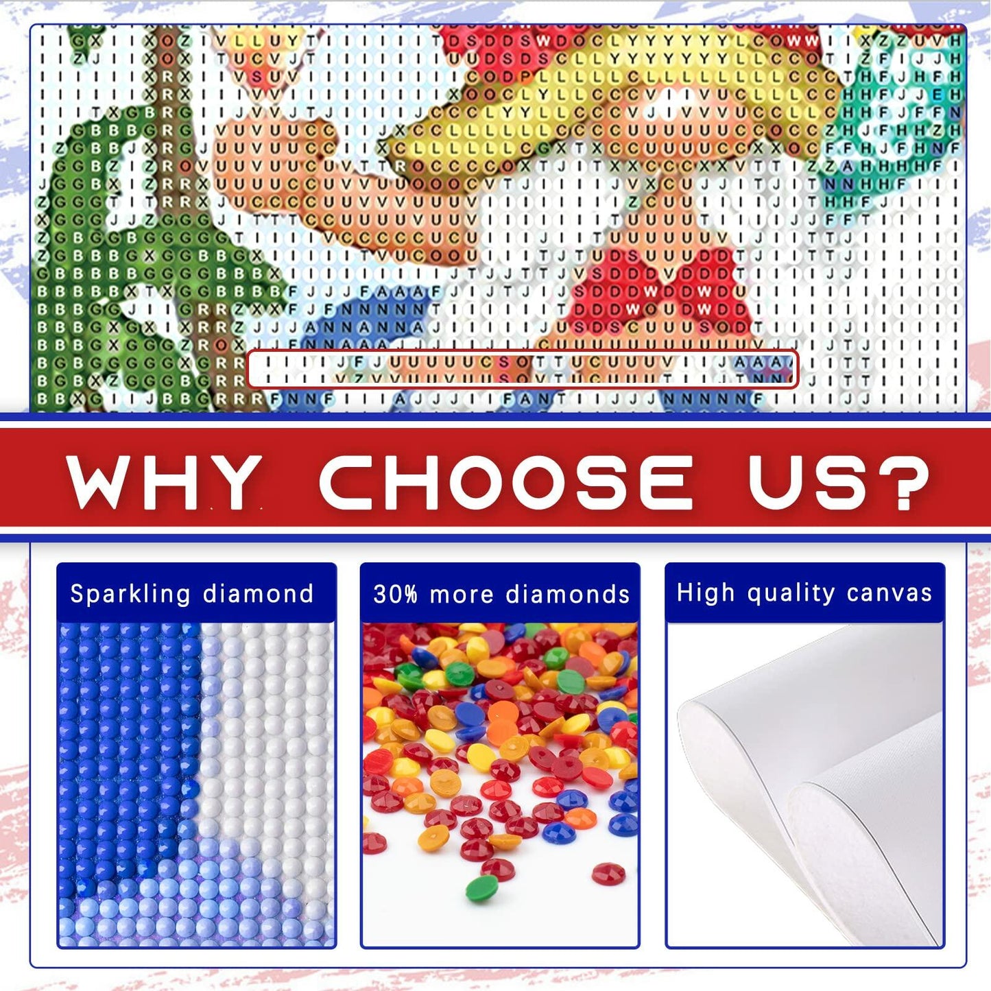 Focart Diamond Painting Kit 12x12 Gnomes Round Drill Crystal Rhinestone
