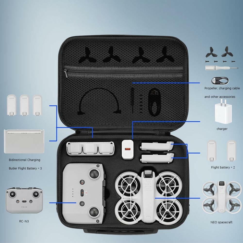 CTDWNT Carrying Case for DJI Neo Drone Accessories PU Leather Shoulder Bag