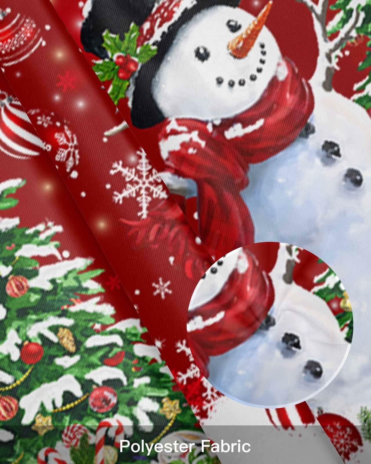 Christmas Valance Red Snowman Rod Pocket Window Curtain 54x18 1 Panel