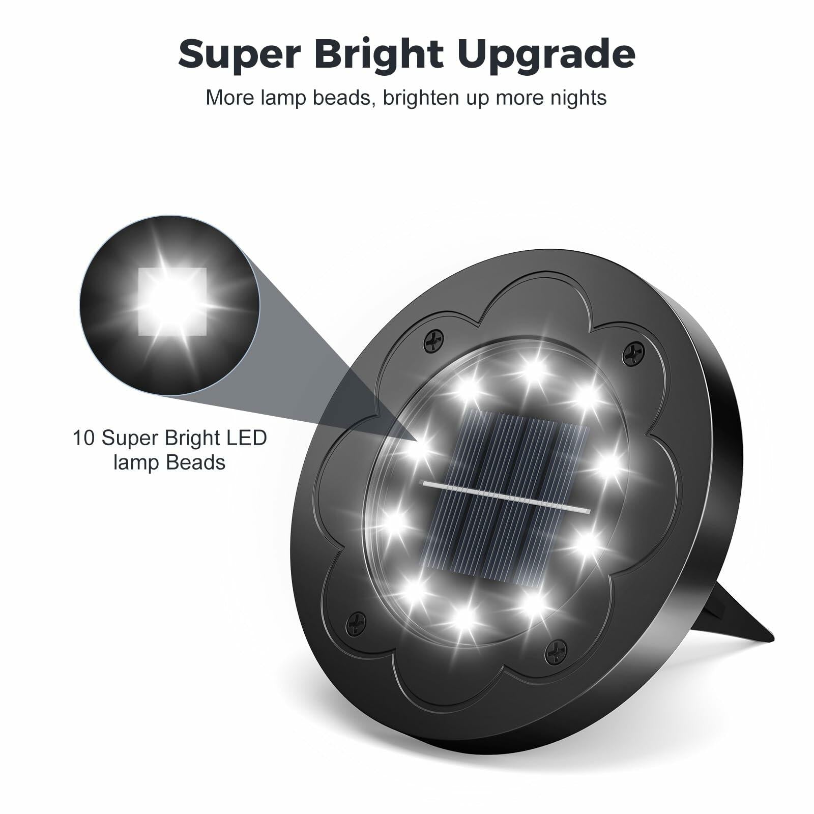 Brightown Solar Lights Outdoor Waterproof LED In-Ground Cold White 12 Pack