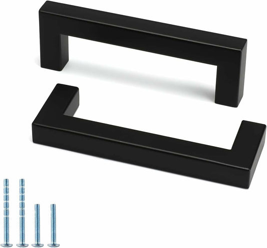 goldenwarm 20 Pack 5in Brushed Nickel Modern Square Cabinet Pulls