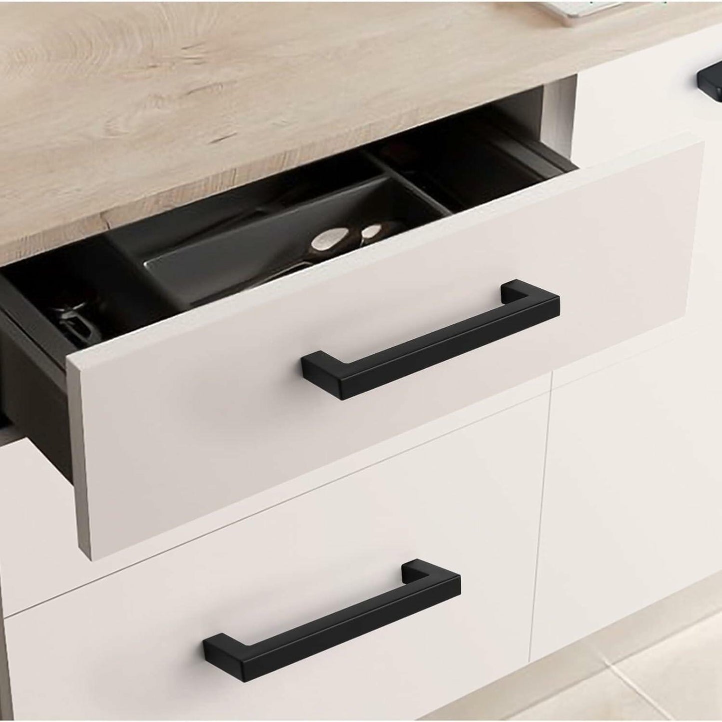 goldenwarm 20 Pack 5in Brushed Nickel Modern Square Cabinet Pulls