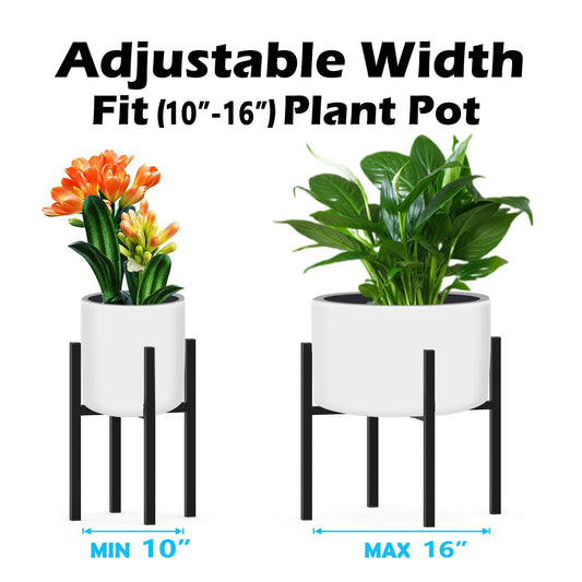 DDPow Heavy Duty Adjustable Metal Plant Stand for 10-16" Pots Black 1 Pack