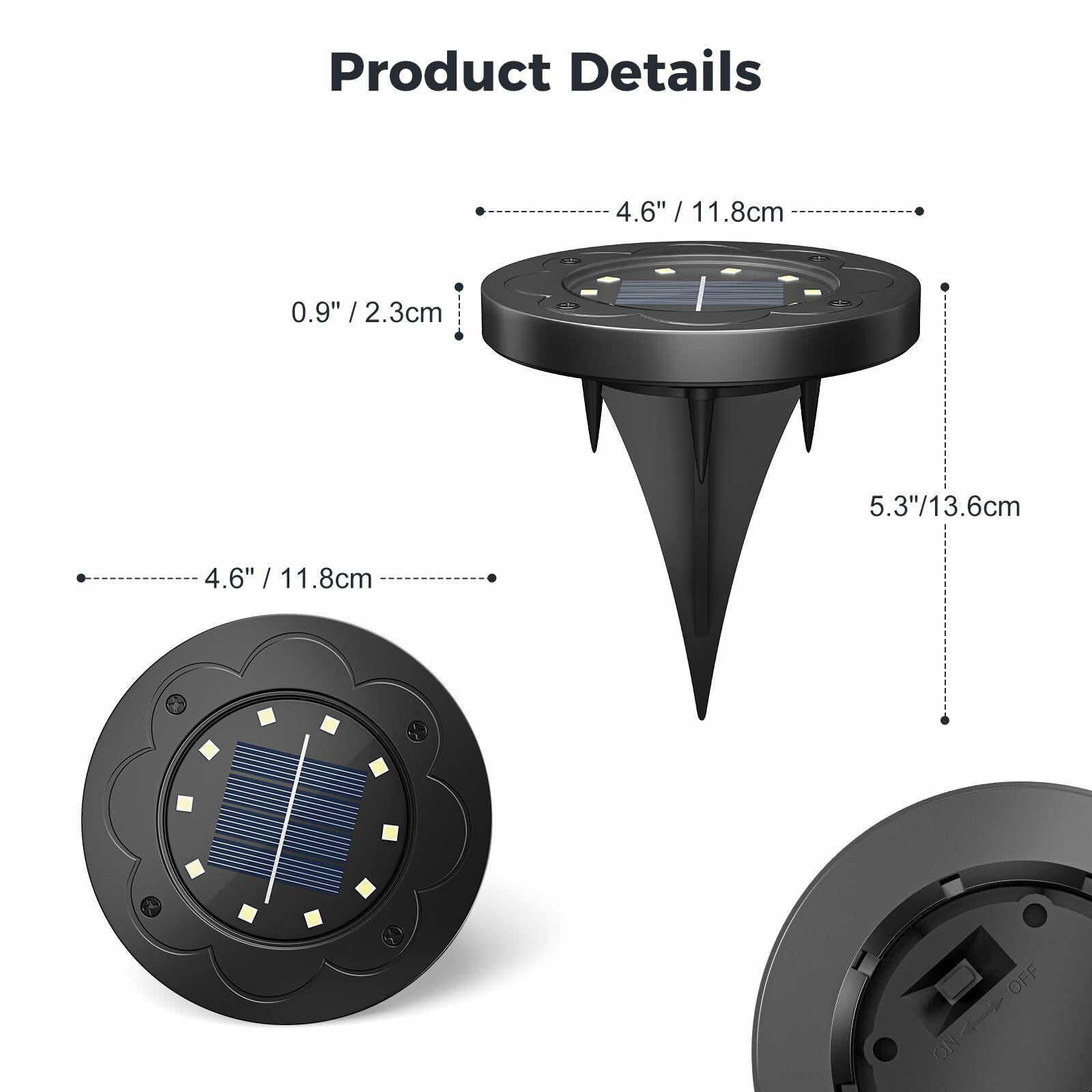 Brightown Solar Lights Outdoor Waterproof LED In-Ground Cold White 12 Pack