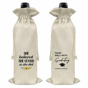 Graduation Wine Gift Bags for Women Daughter Sister Granddaughter 2 Pcs