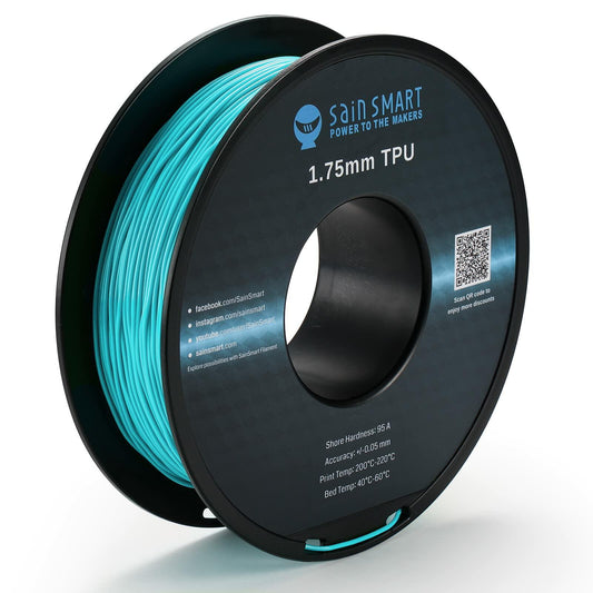 SainSmart 1.75mm Flexible TPU 3D Printer Filament 800g Neon Cyan