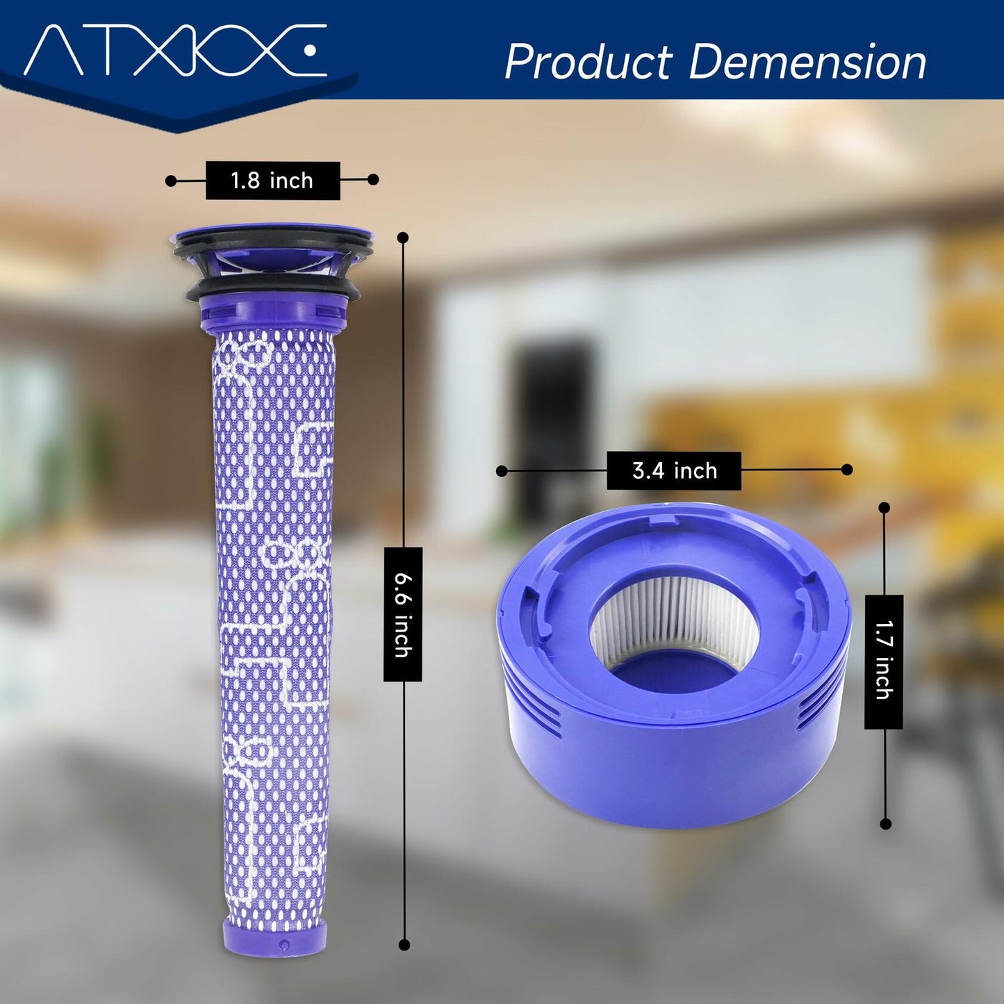 ATXKXE Vacuum Filter for Dyson V7 V8 Animal Absolute 4 Pre & 4 Post Filters