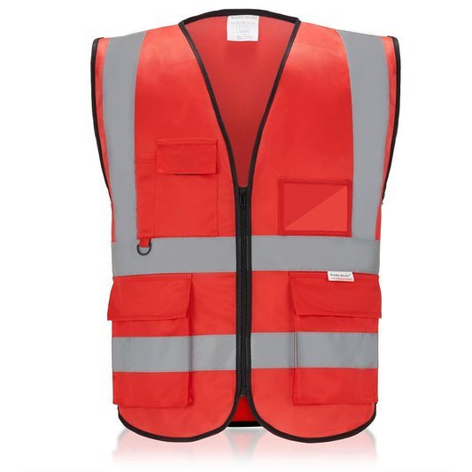 WORCBGIO Reflective Safety Vest with Pockets Blue Size 3XL