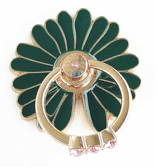 Ailifly Multi Style Cute Pattern Metal Cell Phone Ring Grip Stand Dark Green