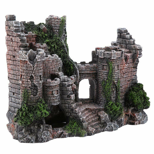 Kuuleyn Ancient Castle Resin Aquarium Decoration Hideout Stone Cave