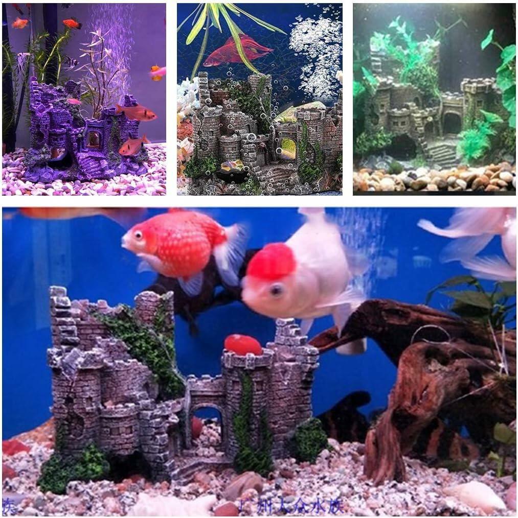 Kuuleyn Ancient Castle Resin Aquarium Decoration Hideout Stone Cave
