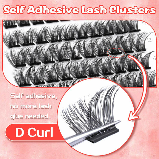 EYDEVRO Self Adhesive Lash Clusters 120pcs 8-16mm Mixed Length Reusable