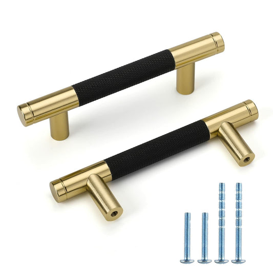 10 Pack Gold Knurled Cabinet Pulls Handles 5in 128mm Kitchen Drawer Hardware