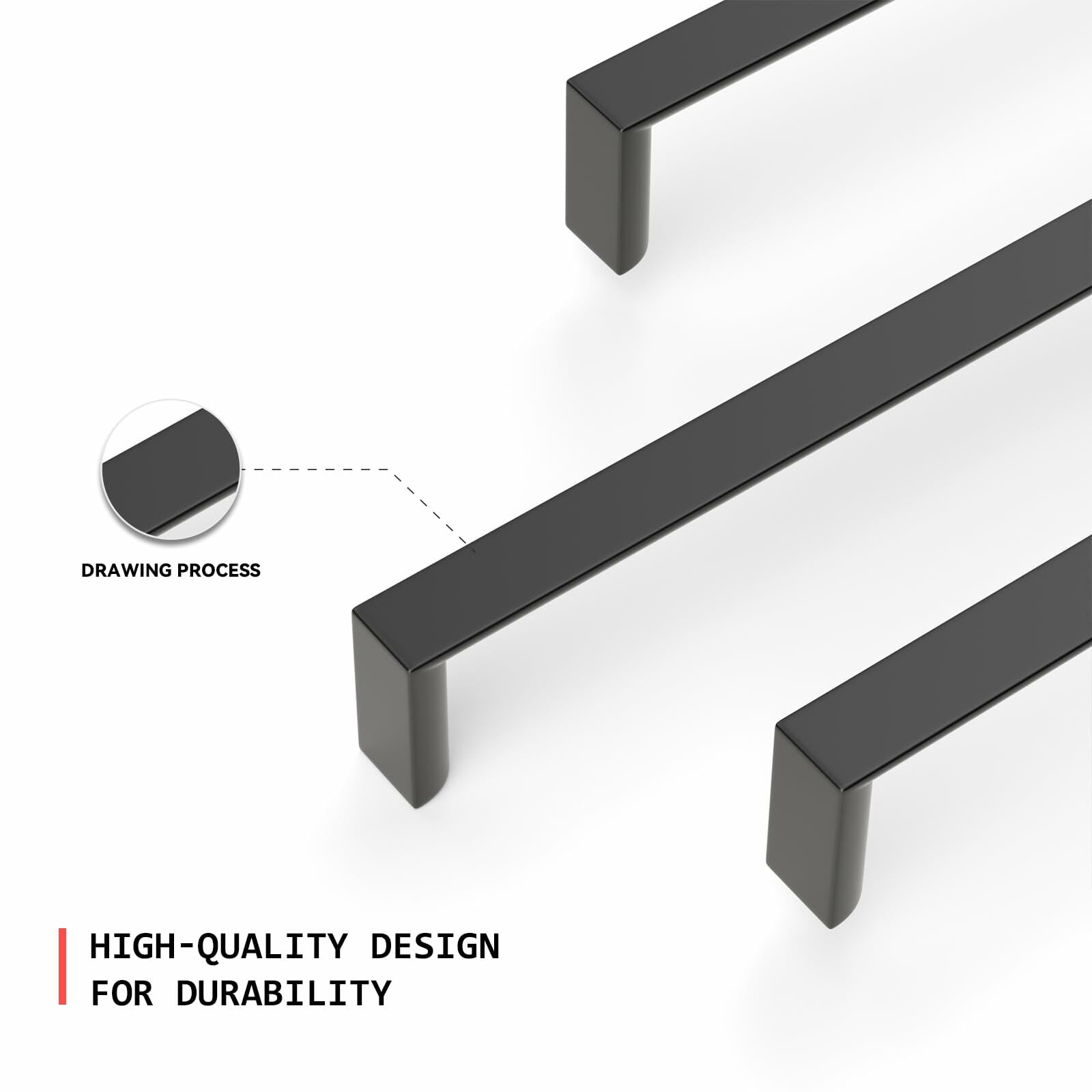 homdiy 10Pack 6-1/4in Matte Black Cabinet Handles 160mm Hole Centers