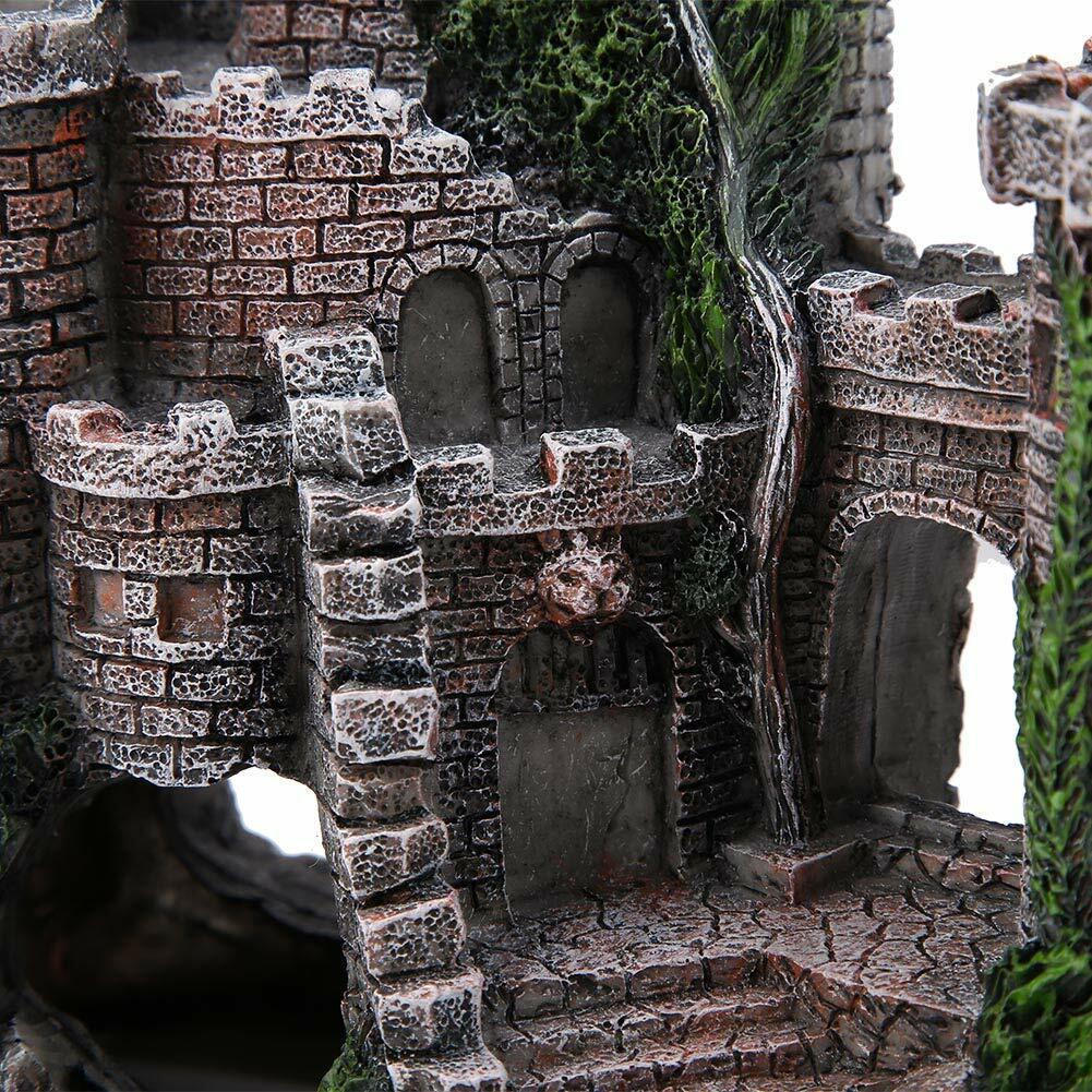Kuuleyn Ancient Castle Resin Aquarium Decoration Hideout Stone Cave