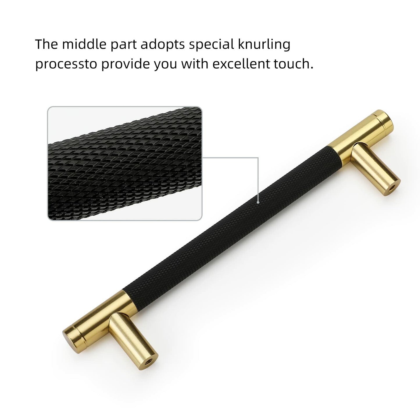 10 Pack Gold Knurled Cabinet Pulls Handles 5in 128mm Kitchen Drawer Hardware