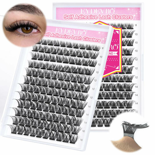 EYDEVRO Self Adhesive Lash Clusters 120pcs 8-16mm Mixed Length Reusable