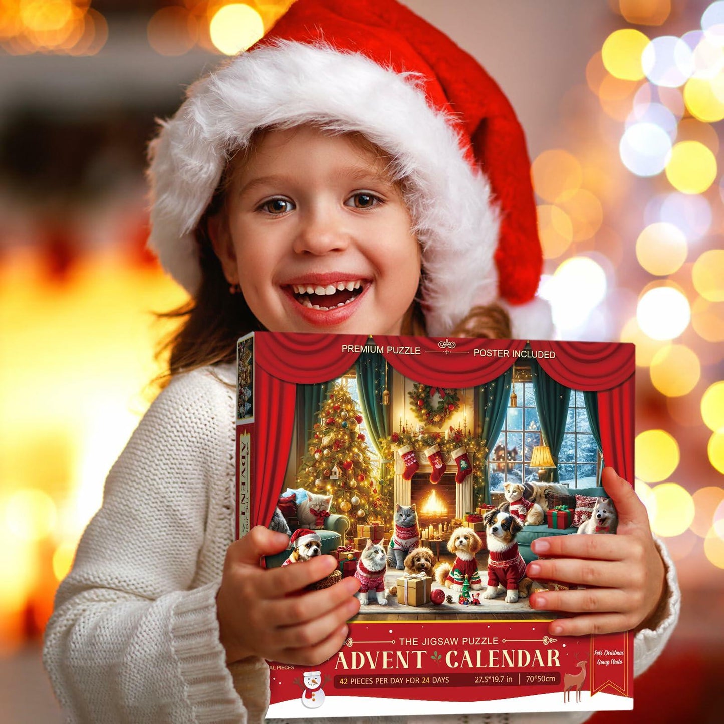 Jigsaw Puzzle Advent Calendar 2024 1008 Pieces 24 Boxes Pets Christmas Photo