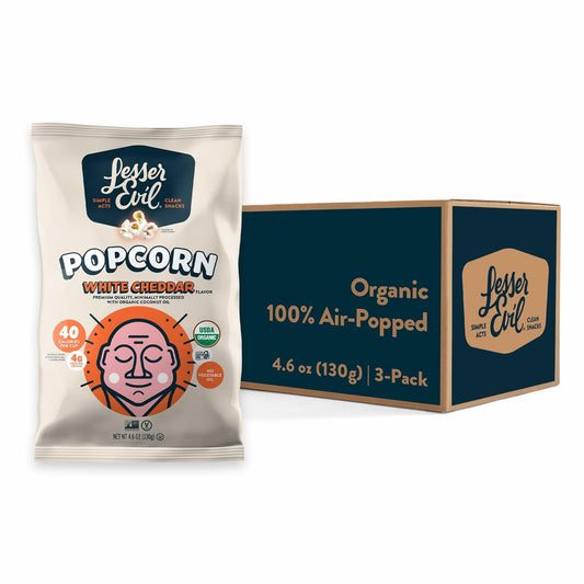 BestBy07/25 LesserEvil Organic No Cheese Cheesiness Popcorn 4.6oz Pack of 3