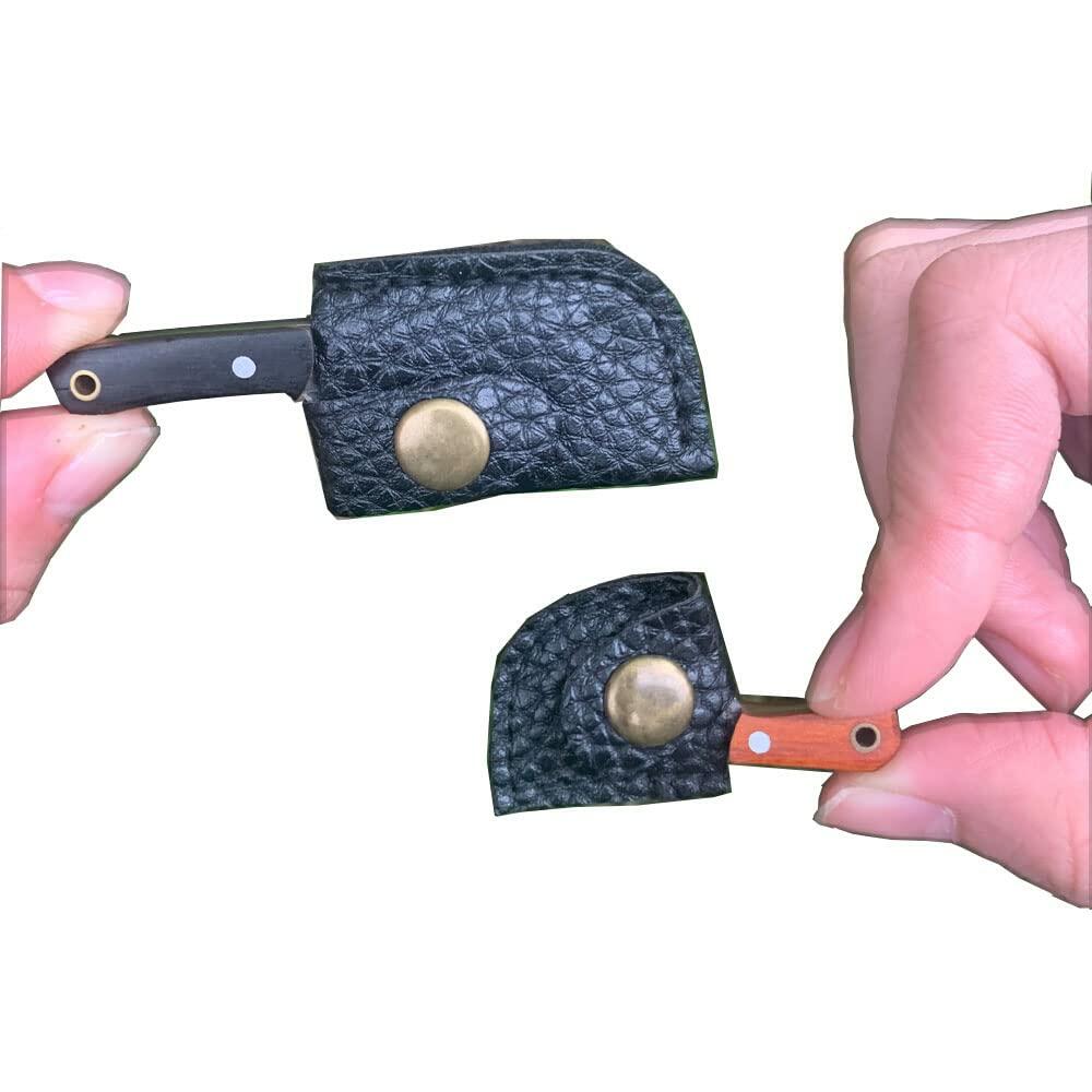 KOWAKA Mini Pocket Knives Set 2 Damascus Pattern Tiny Knife with Sheath